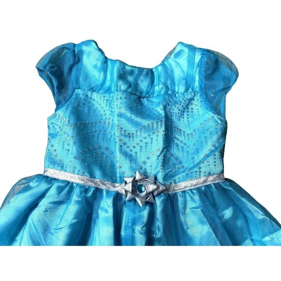 Jona Michelle Teal Blue Green Layered Dress with Rhinestones 6 - Picture 2 of 16